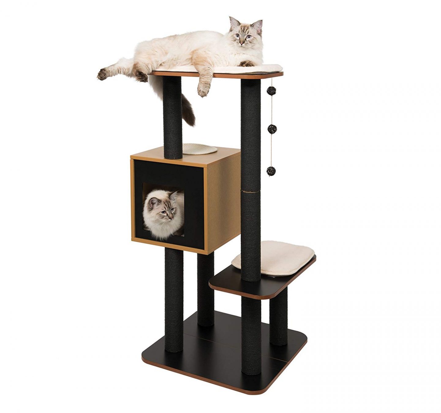 Compact Modern Cat Tree With No Carpet