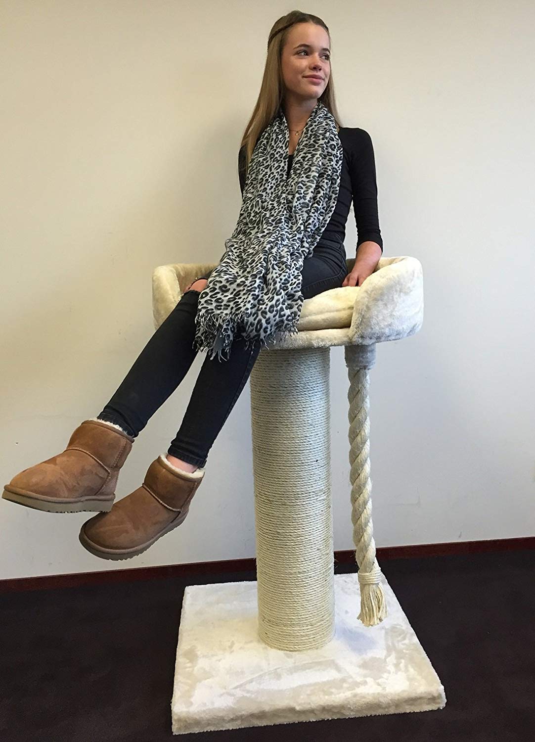 Huge Cat Scratching Post With Bed