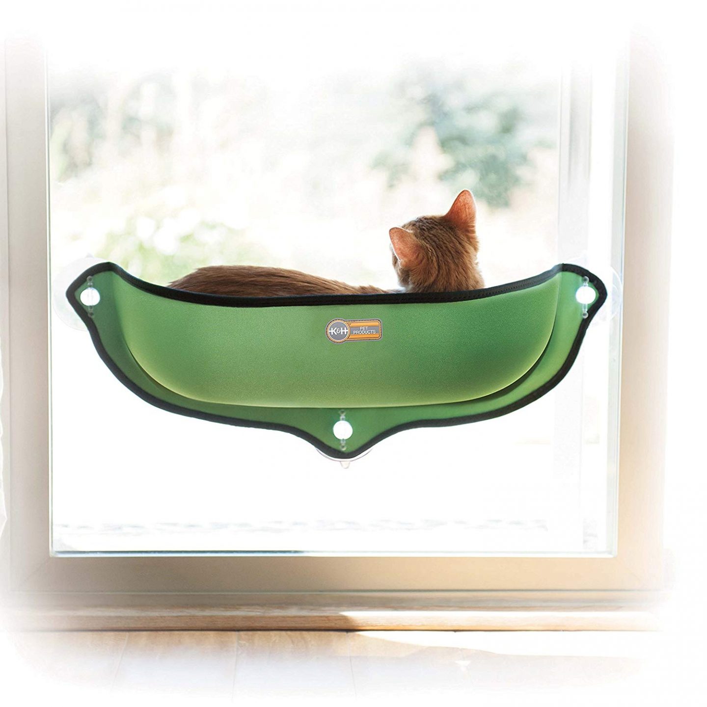 This car safe window mounted cat lounger seems to be pretty perfect whether you want it for long trips with your adventure cat or as a space saving cat perch at home.