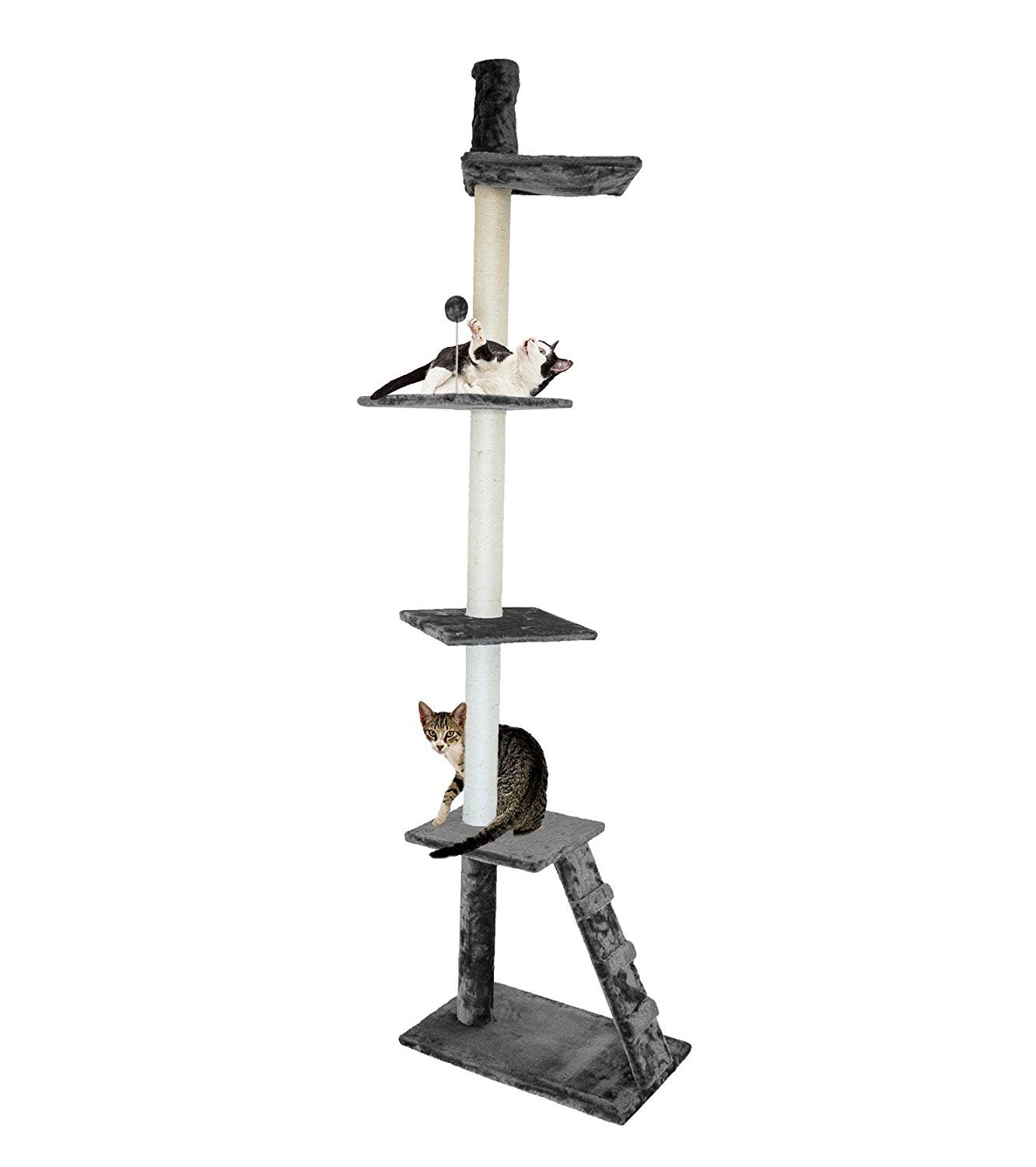 Floor To Ceiling Cat Tree - Love this slimline cat tree with a narrow base & tension pole for stability.