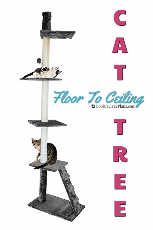 Love this slimline cat tree with a narrow base & tension pole for stability. Sturdy floor to ceiling cat furniture that comes in many colors. GREAT for large cats!