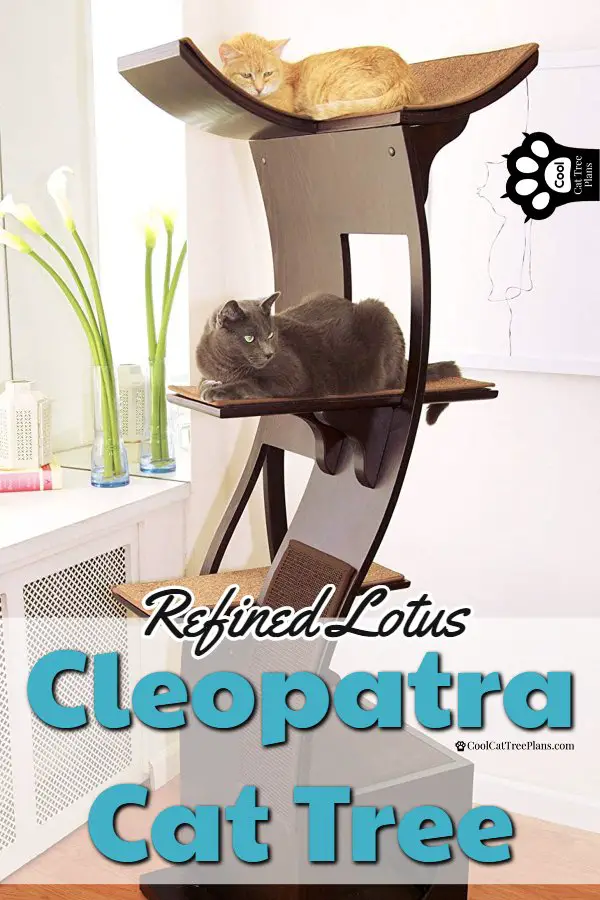 Cleopatra Cat Tree - Check out this elegant Cleopatra cat tree (also known as the Refined Lotus Cat Tower) It's super stylish with is S-curve design. Easy to clean and modern doesn't collect hair. How COOL is that?