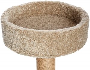 A closeup of the upper bowl area of this cat furniture.