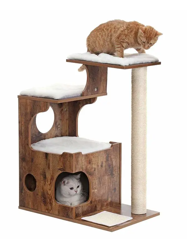 Feandrea's 34" Rustic Cat Tree For Senior Cats.  It's great a great cat tree for older cats as well as large cats.