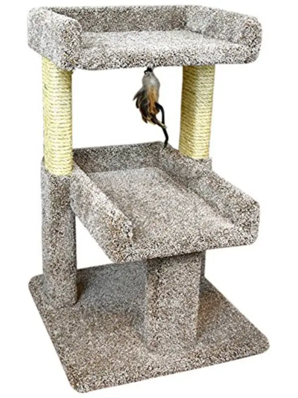 New Cat Condos Large Cat Play Perch.  Carpeted cat tree for large cats made with solid wood and house grade carpet.