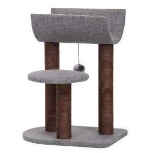 A modern, super inexpensive cat tree with scratching posts.