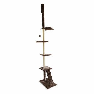 Tension pole cat trees span from floor to ceiling, providing good support and a strong cat tree for your cat to climb, all while being super compact for apartment living.