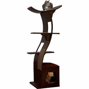 A solid wood cat tree is an investment, it'll last you and your kitty a long time and this cat tree for small spaces is no exception.