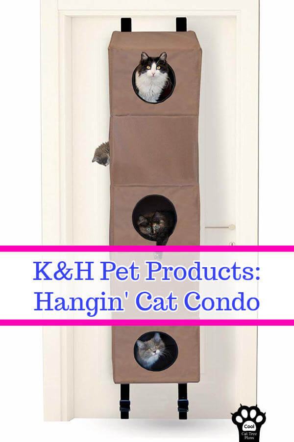 This cat tree for small spaces doesn't even take up any floor space, instead attaching to and hanging from a door.