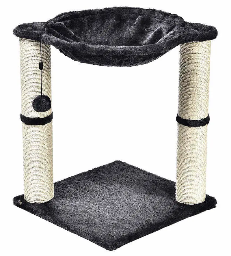 You can get a good view of the two scratching posts on this inexpensive cat tree.