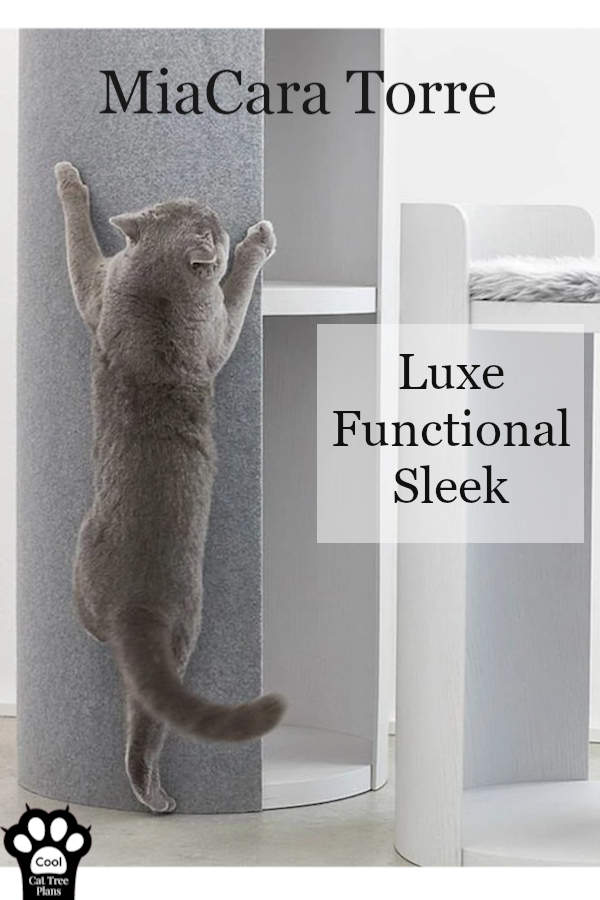 The MiaCara Torre is modern cat furniture for your large cat.  It's luxury cat furniture from Tuft+Paw, who have made a delightful and beautiful cat tree.