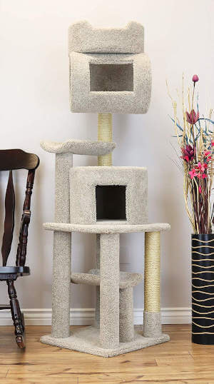 You can easily see how this multi-cat large cat tree works into the decor of your house.