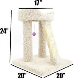 The exact dimensions of this small New Cat Condos cat tree.