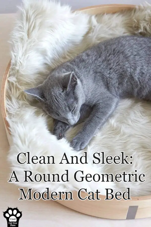 This round geometric modern cat bed is beautifully designed to look like it's floating, while being super cozy for your cat!