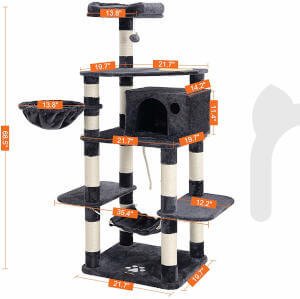The exact dimensions of this Feandrea cat tree.