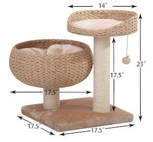 The specific dimensions for this cat tree.