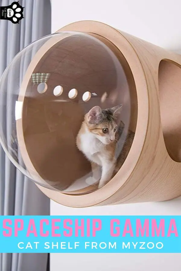 The Spaceship Gamma cat shelf is a themed luxury cat shelf from MyZoo that meshes form and function together.