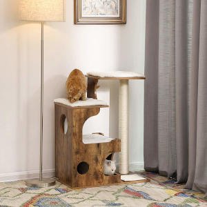 This cat tree from Feandrea is a lovely piece of furniture to include in your home.  It's also perfect for older cats and large cats.  Or large older cats.